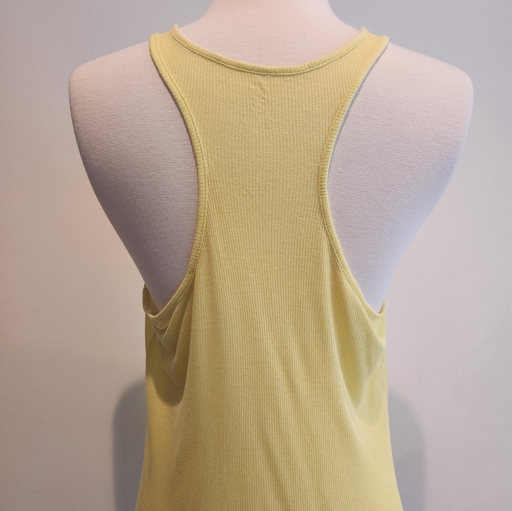 H&M Neon Yellow Ribbed Racerback Tank, US Size M - Picture 5 of 6